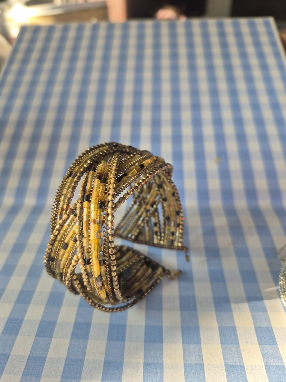 Gold Beaded Multi-Strand Beaded Cuff Bracelet 2026 Trends - Picture 2 of 5
